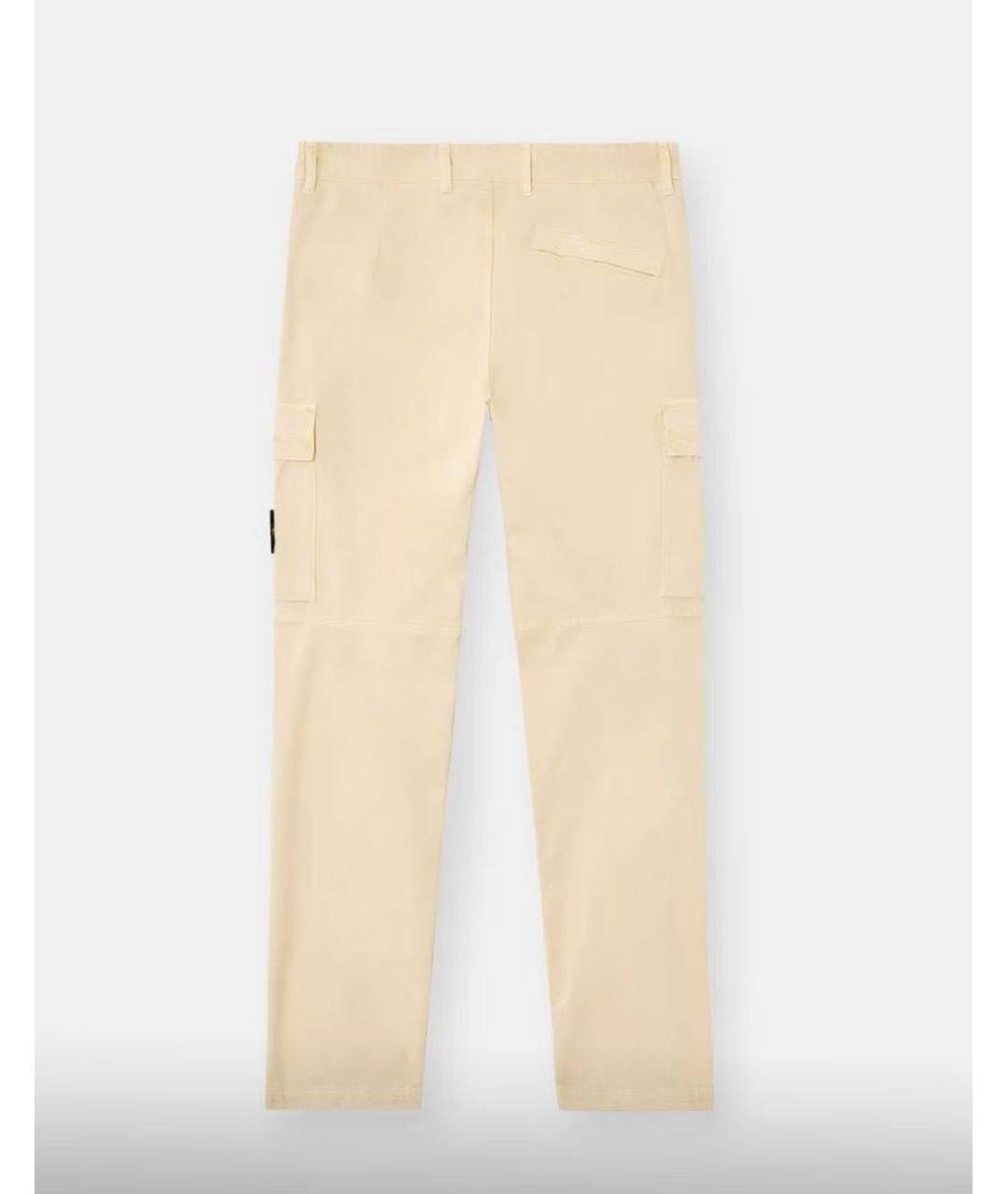 STONE ISLAND Бежевые хлопковые повседневные брюки, фото 2
