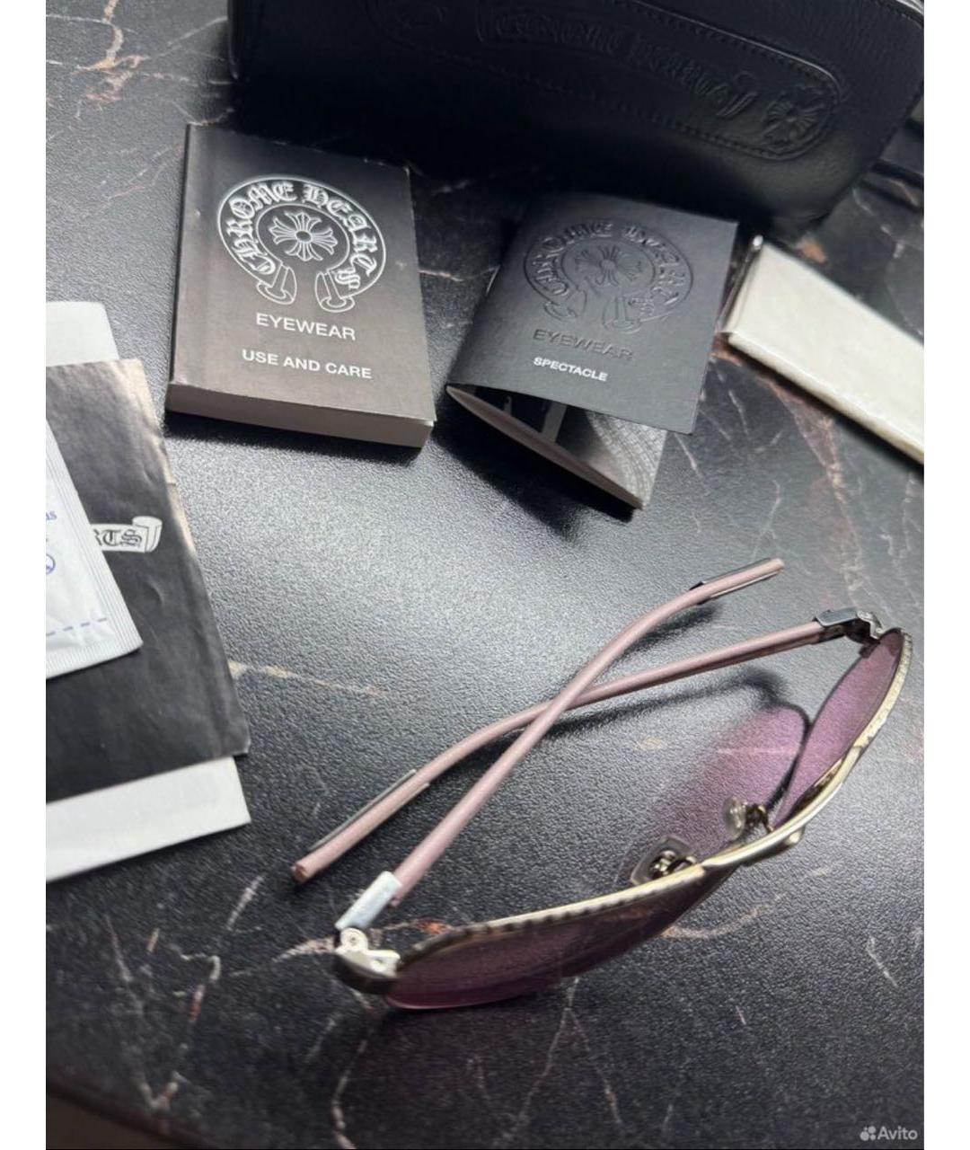 CHROME HEARTS Розовые металлические солнцезащитные очки, фото 4