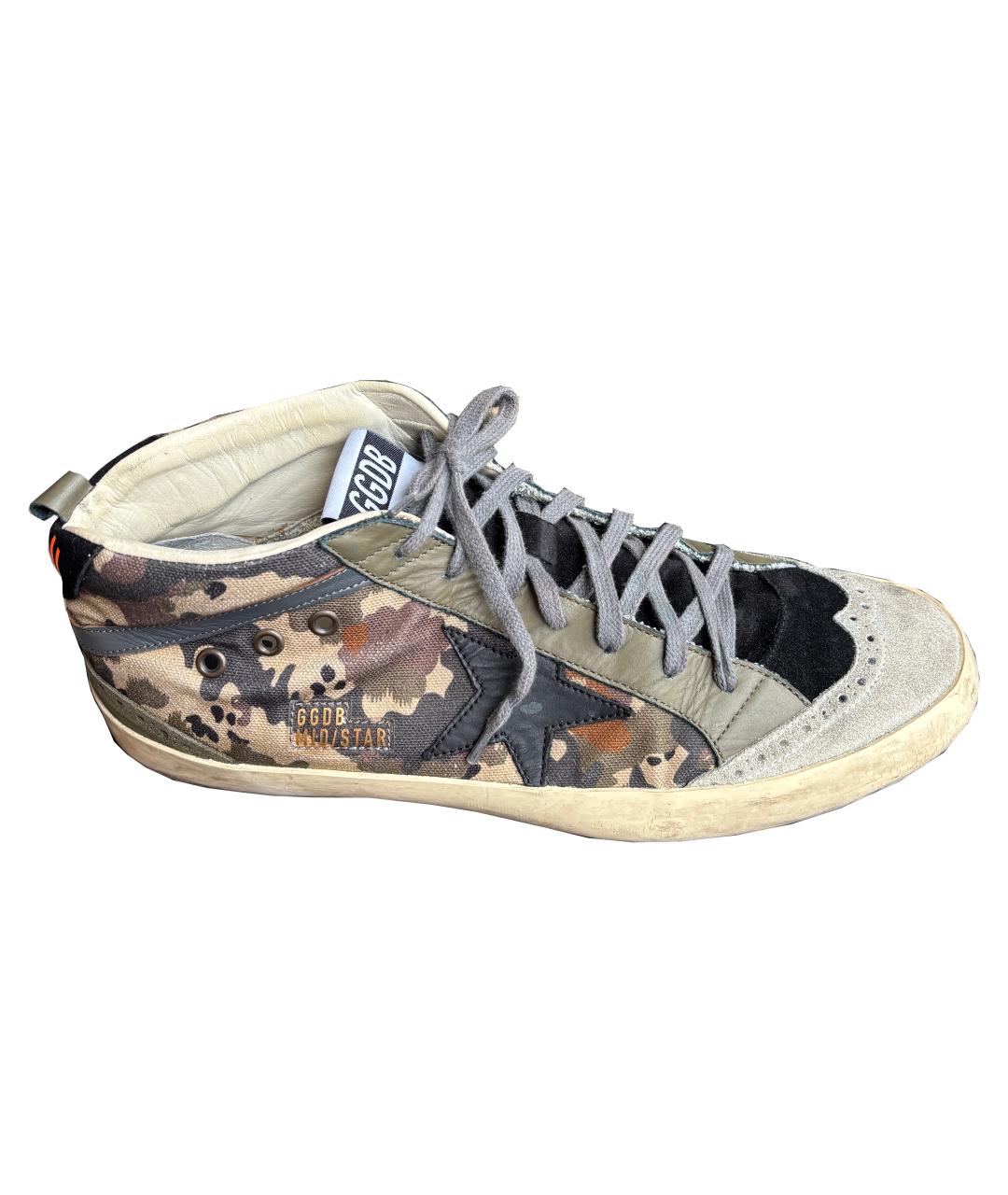 GOLDEN GOOSE DELUXE BRAND Зеленые текстильные высокие кроссовки / кеды, фото 10