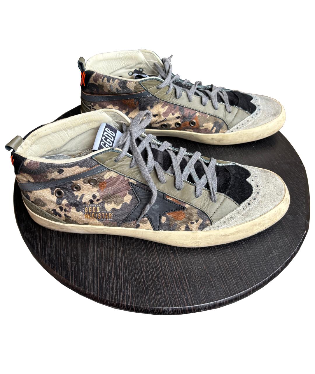 GOLDEN GOOSE DELUXE BRAND Зеленые текстильные высокие кроссовки / кеды, фото 7