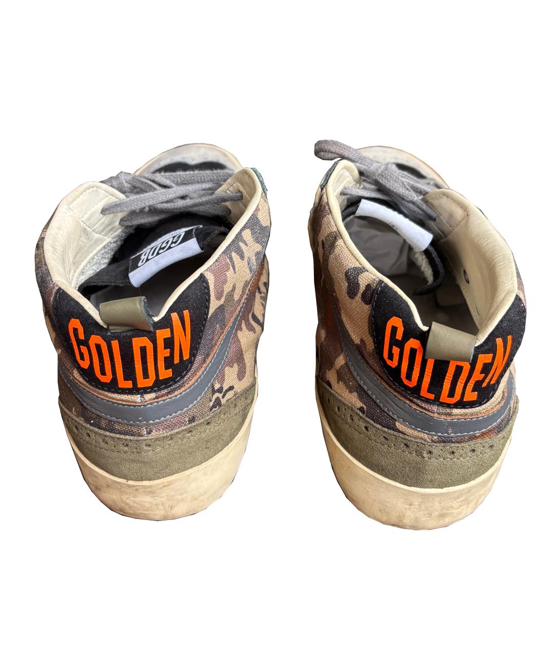 GOLDEN GOOSE DELUXE BRAND Зеленые текстильные высокие кроссовки / кеды, фото 4