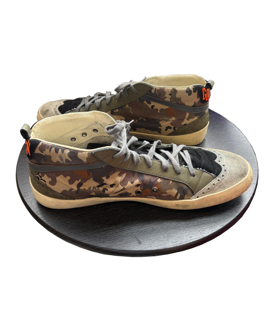 GOLDEN GOOSE DELUXE BRAND Зеленые текстильные высокие кроссовки / кеды, фото 9
