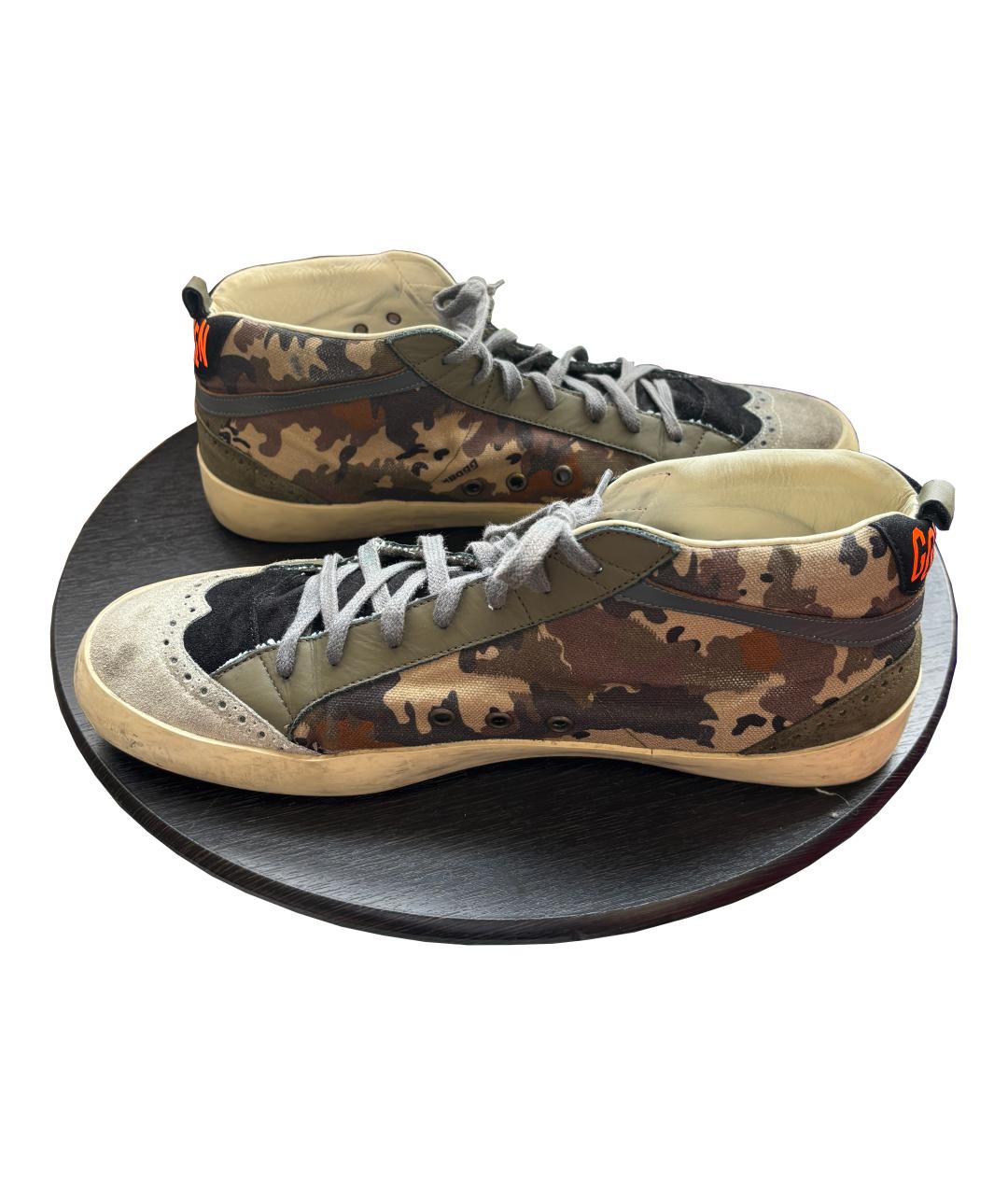 GOLDEN GOOSE DELUXE BRAND Зеленые текстильные высокие кроссовки / кеды, фото 8