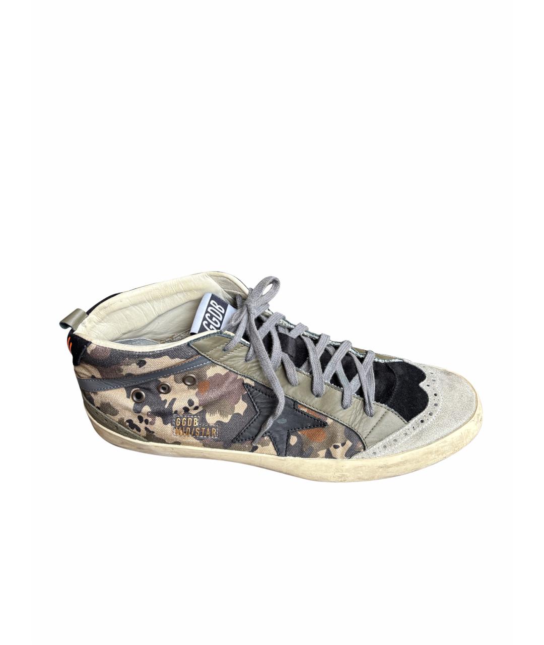 GOLDEN GOOSE DELUXE BRAND Зеленые текстильные высокие кроссовки / кеды, фото 1