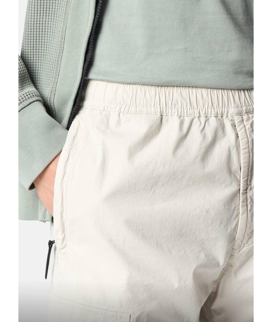 STONE ISLAND Бежевые хлопко-эластановые повседневные брюки, фото 3