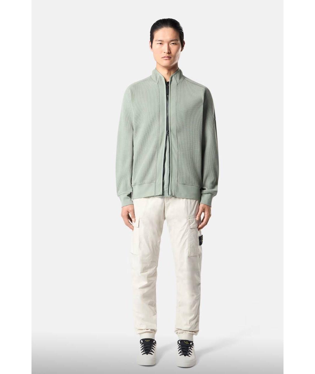 STONE ISLAND Бежевые хлопко-эластановые повседневные брюки, фото 4