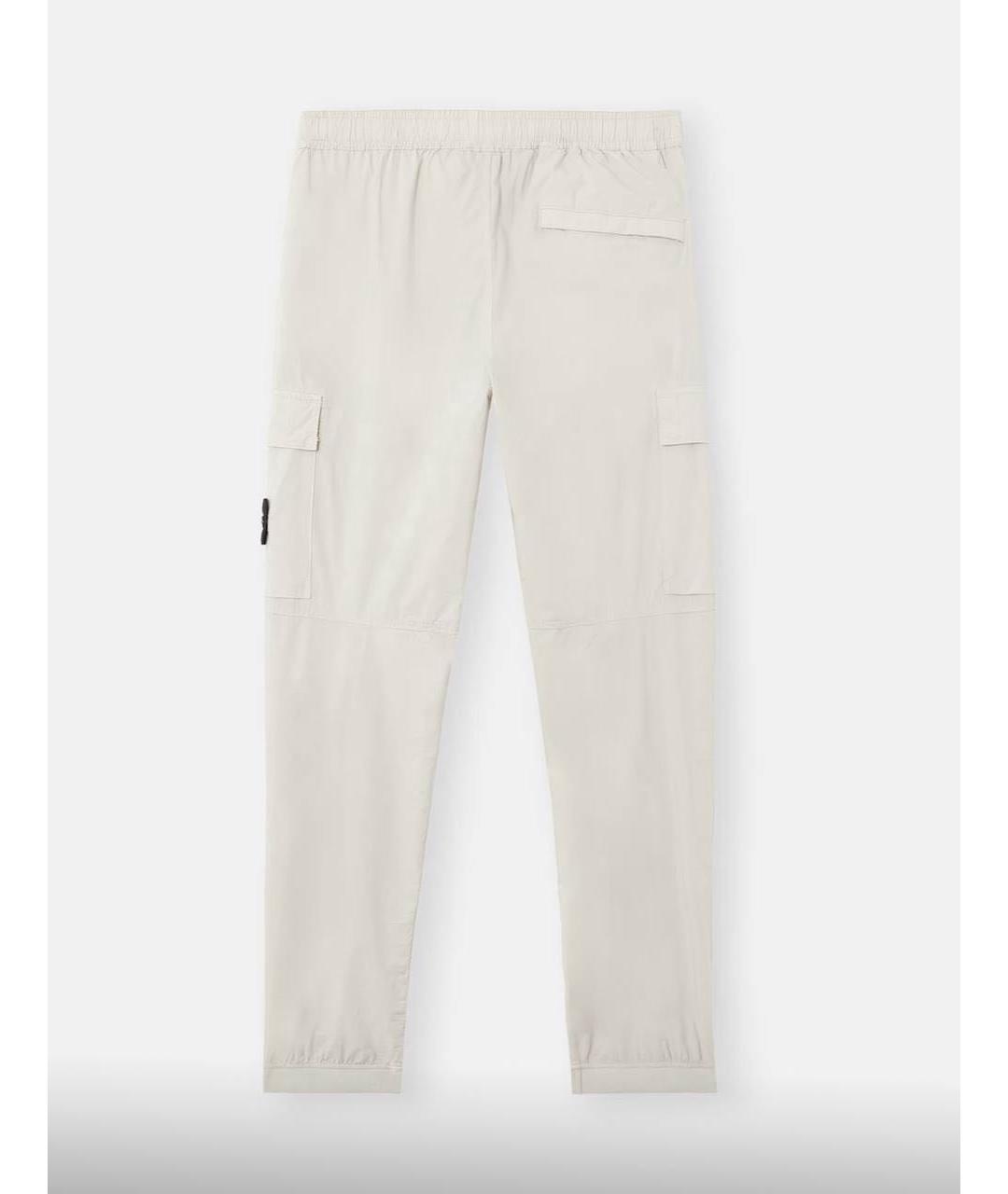 STONE ISLAND Бежевые хлопко-эластановые повседневные брюки, фото 2