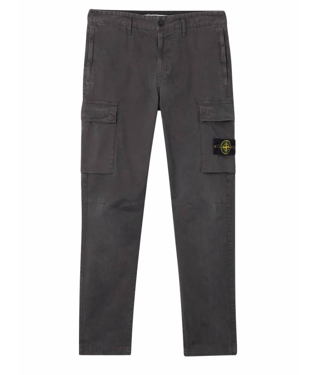 STONE ISLAND Серые хлопковые повседневные брюки, фото 1