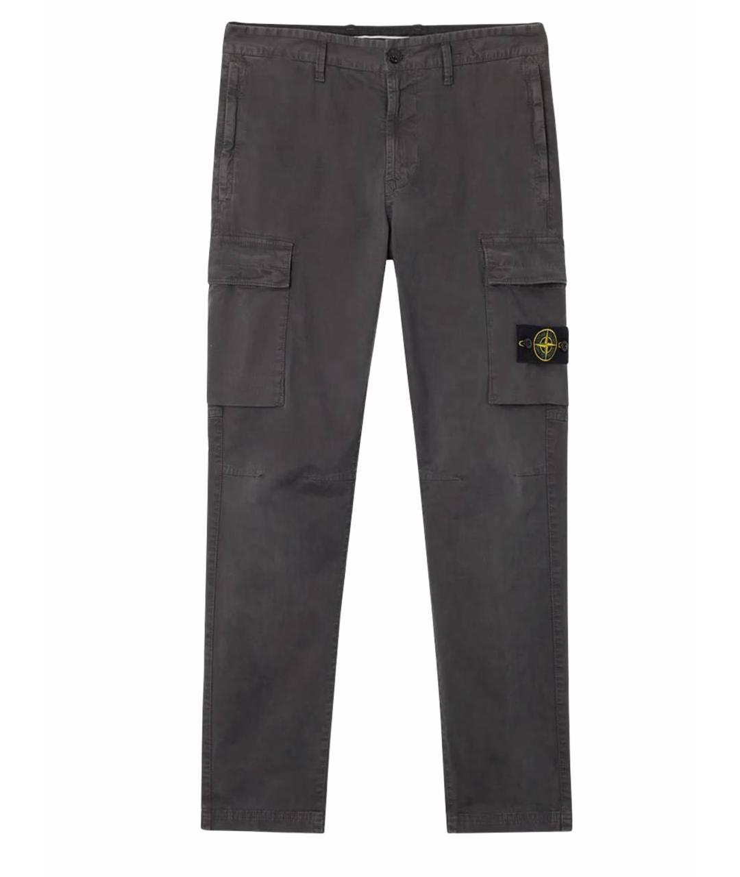 STONE ISLAND Серые хлопковые повседневные брюки, фото 5