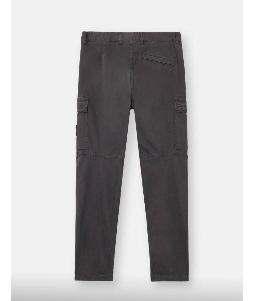STONE ISLAND Серые хлопковые повседневные брюки, фото 2