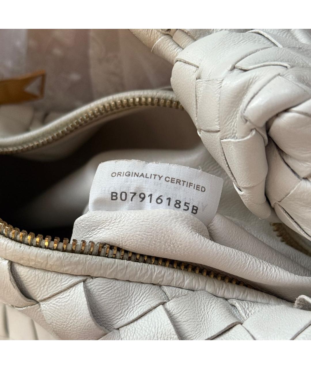 BOTTEGA VENETA Белая кожаная сумка с короткими ручками, фото 2