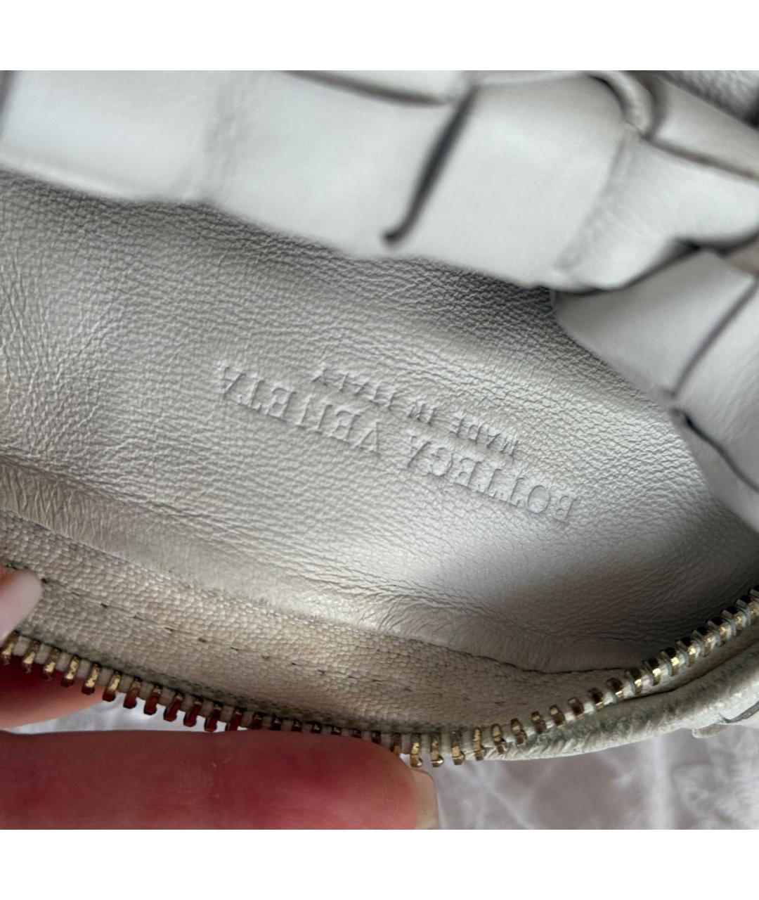 BOTTEGA VENETA Белая кожаная сумка с короткими ручками, фото 4