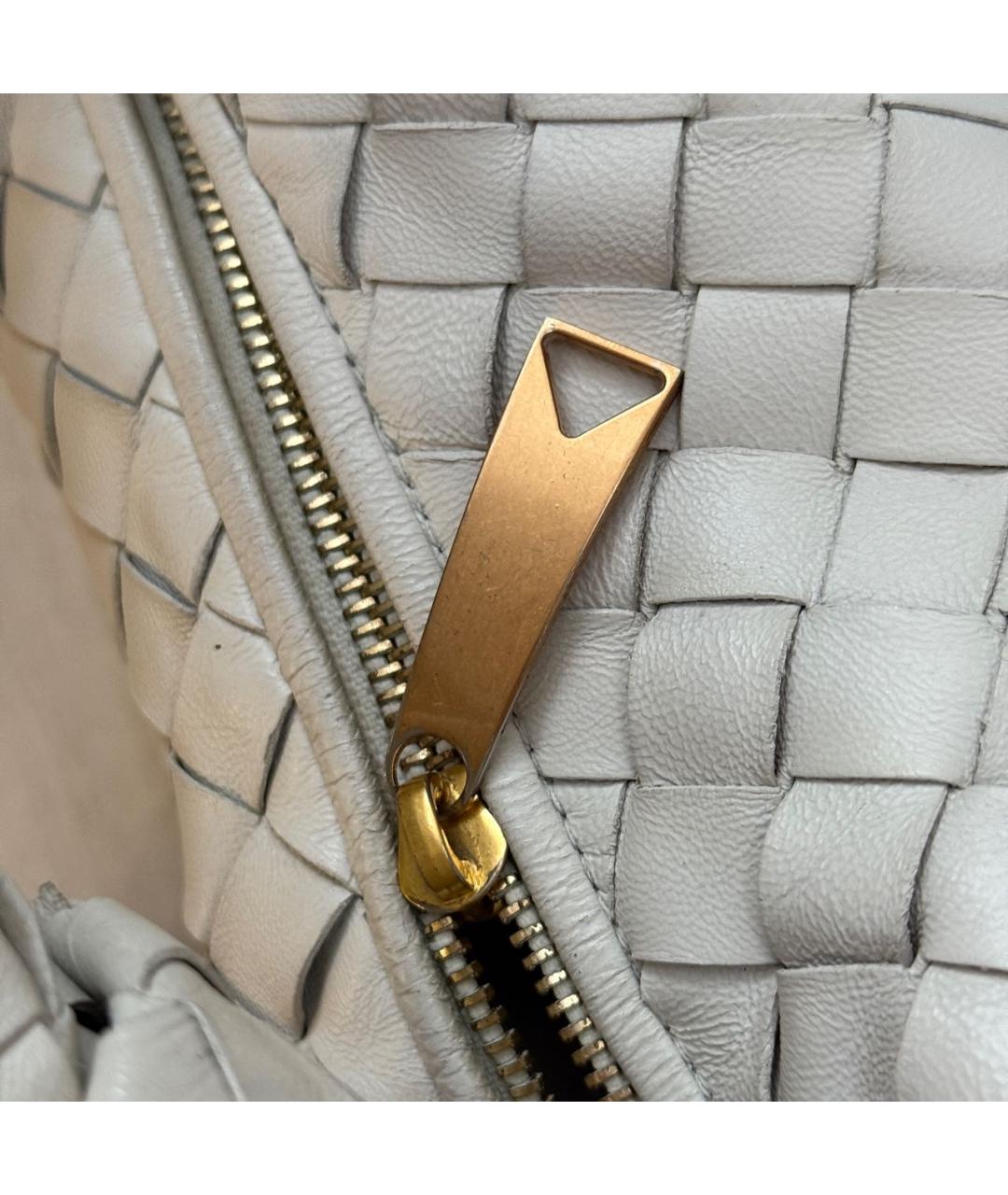 BOTTEGA VENETA Белая кожаная сумка с короткими ручками, фото 5