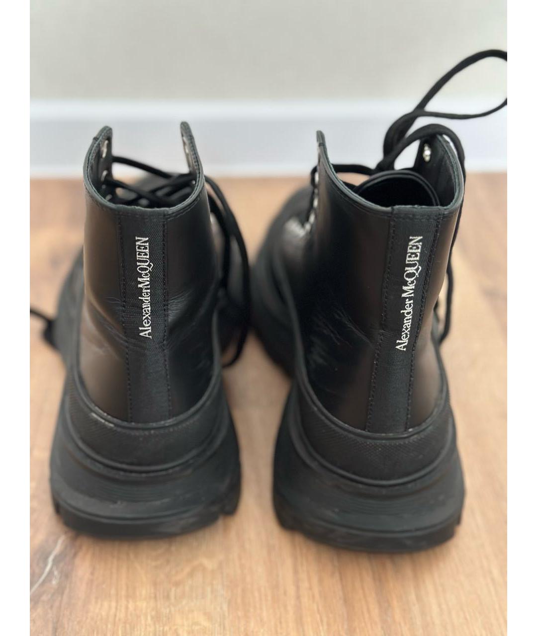 ALEXANDER MCQUEEN Черные кожаные ботинки, фото 3
