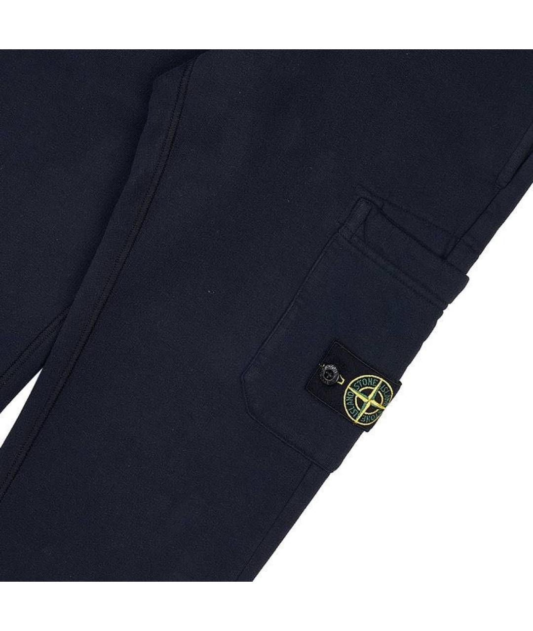 STONE ISLAND JUNIOR Темно-синие хлопковые брюки и шорты, фото 3