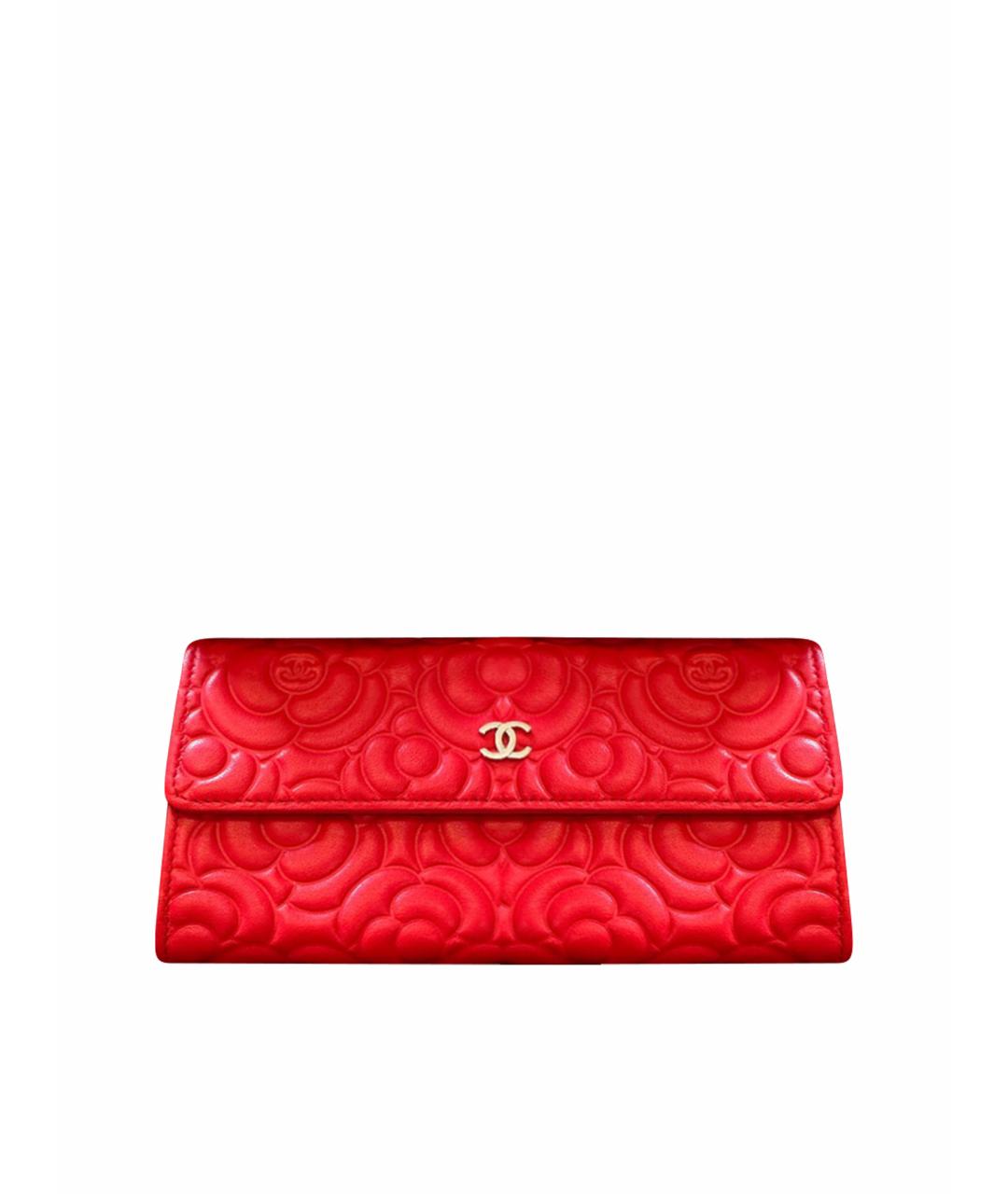 CHANEL Коралловый кожаный кошелек, фото 1