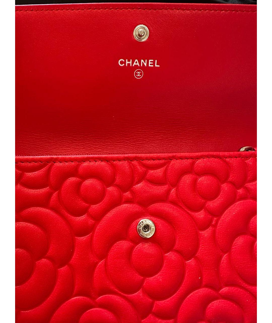 CHANEL Коралловый кожаный кошелек, фото 2