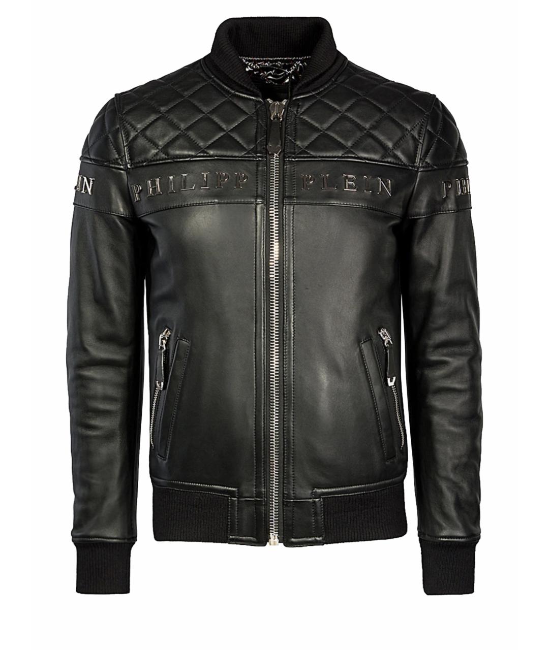 PHILIPP PLEIN Черная кожаная куртка, фото 1