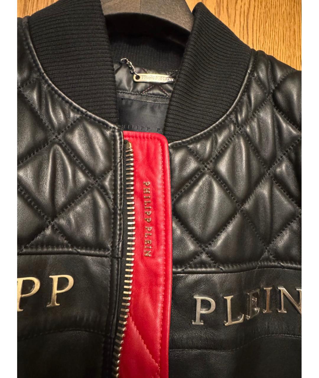PHILIPP PLEIN Черная кожаная куртка, фото 4