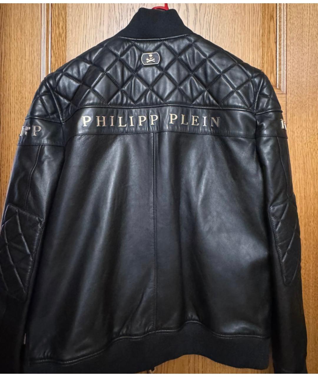PHILIPP PLEIN Черная кожаная куртка, фото 3