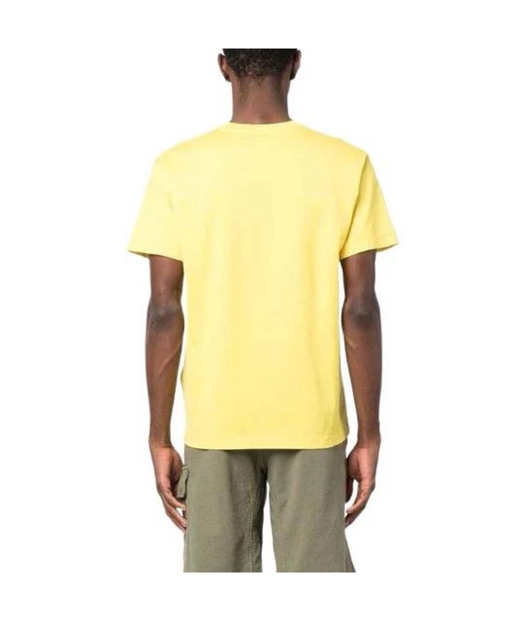 STONE ISLAND Желтая хлопковая футболка, фото 2