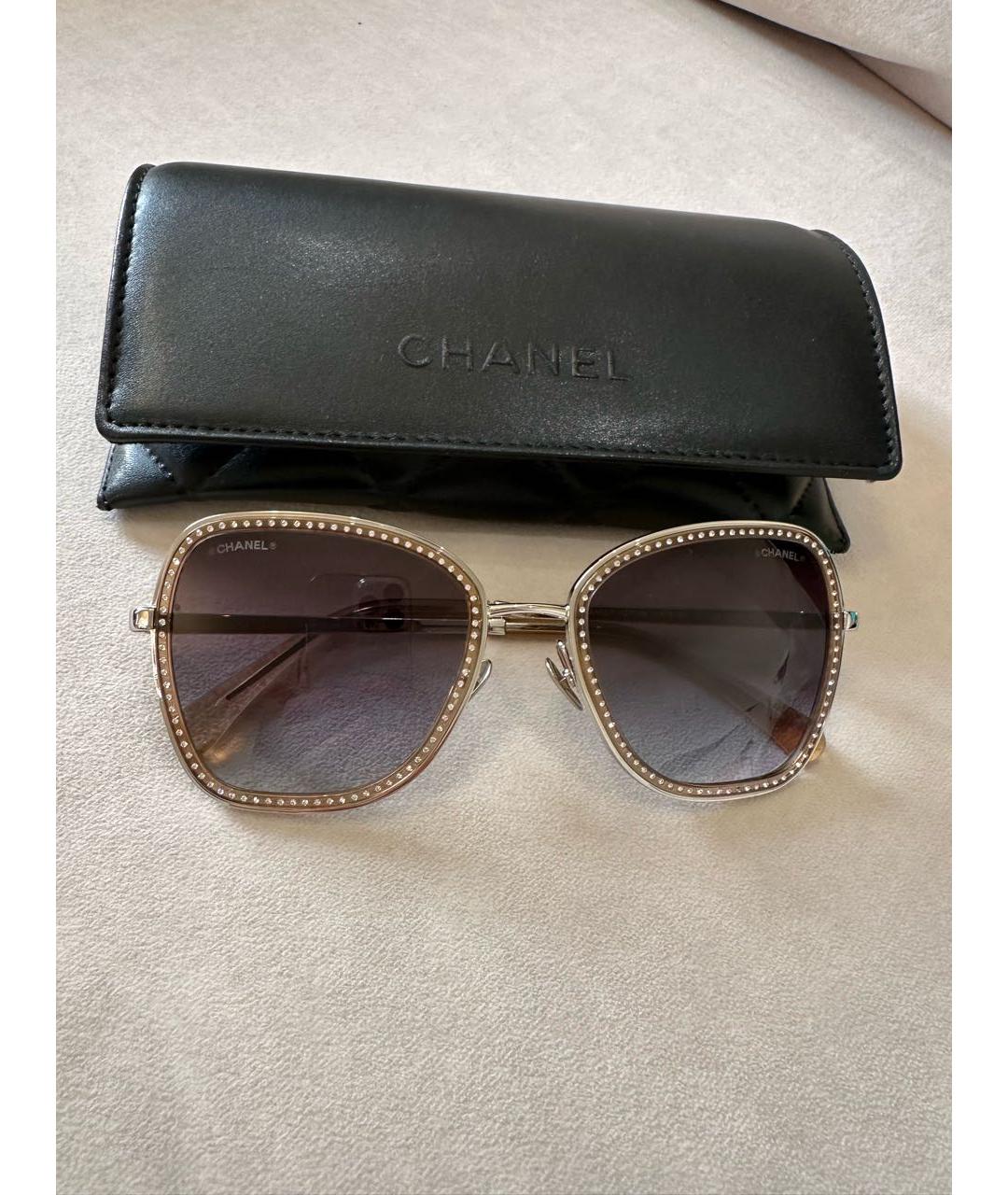 CHANEL Черные металлические солнцезащитные очки, фото 4