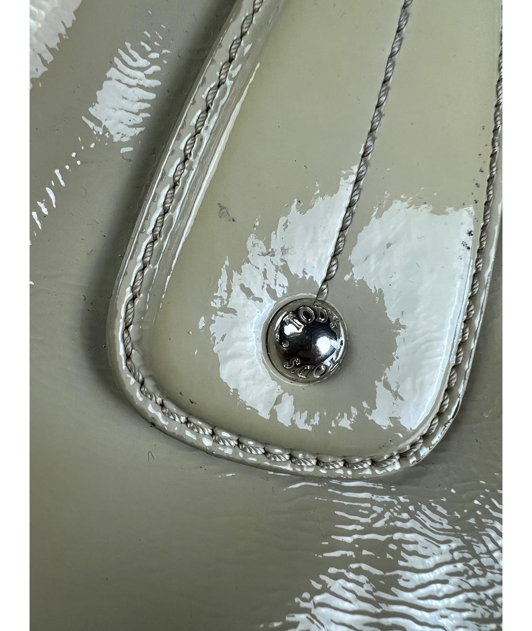 TOD'S Бежевая кожаная сумка с короткими ручками, фото 4