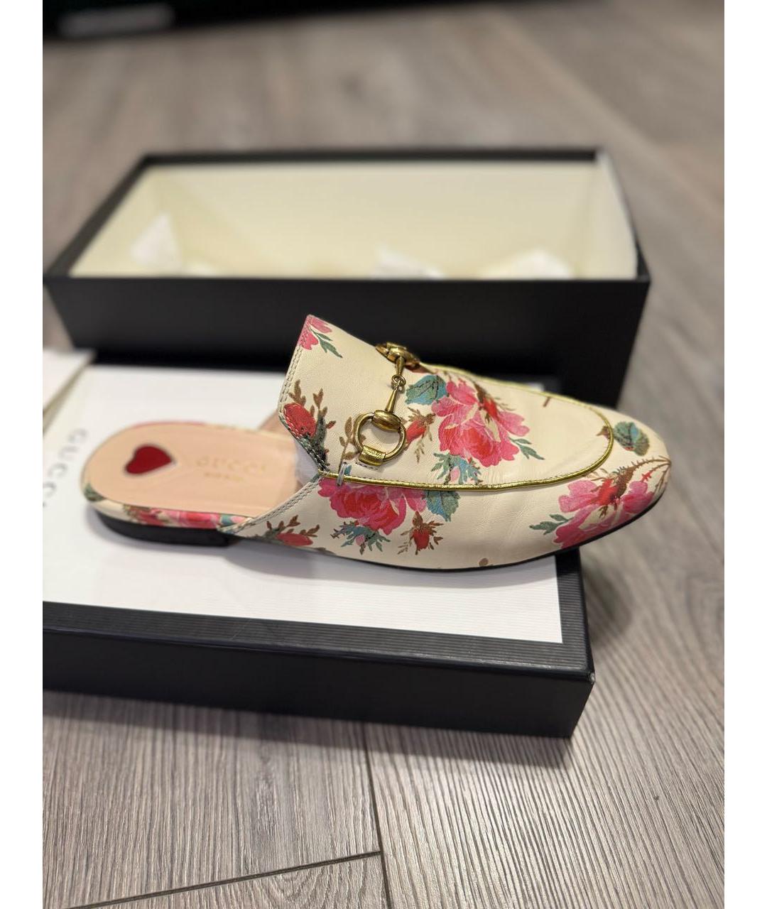 GUCCI Бежевые кожаные мюли, фото 9