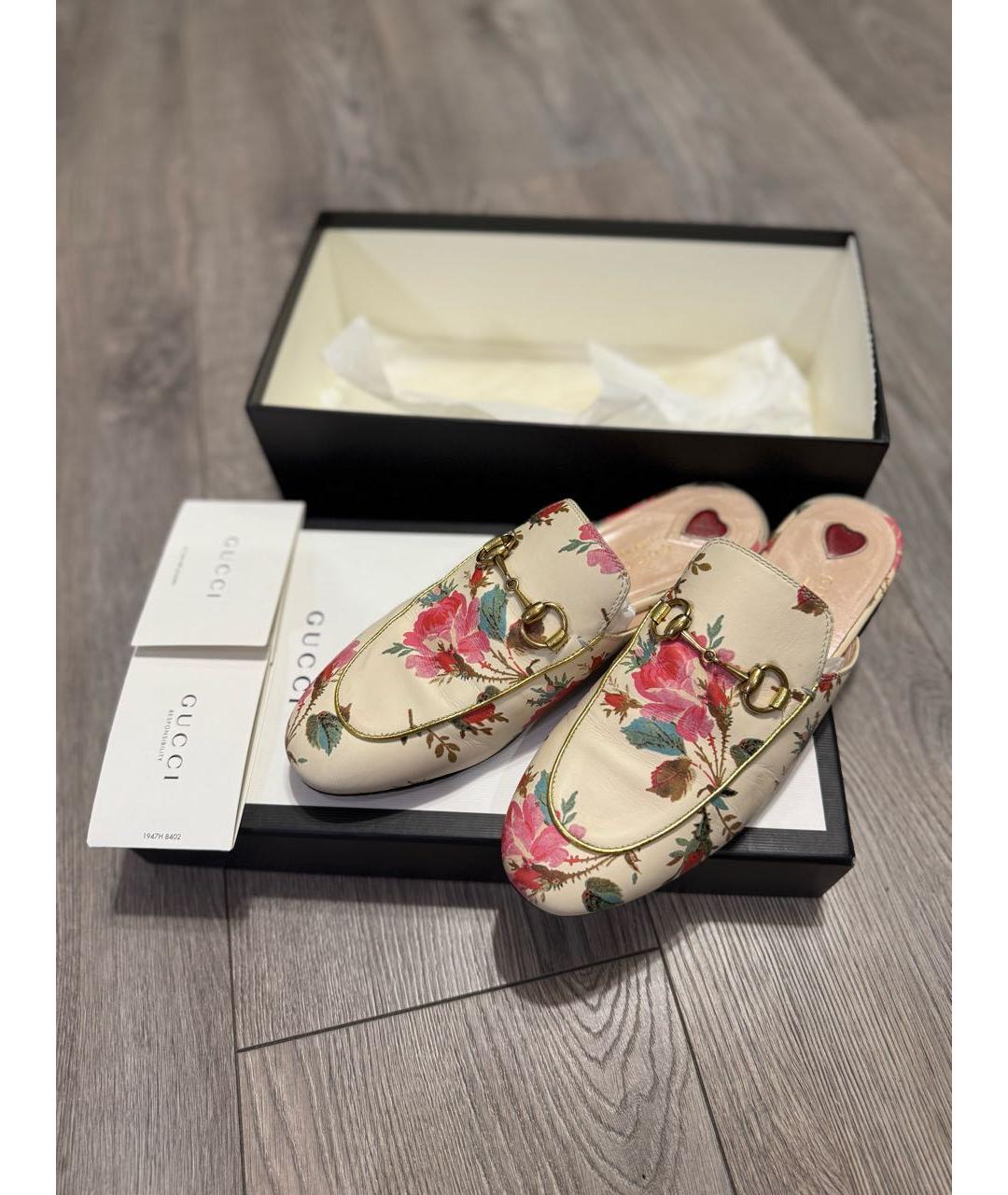 GUCCI Бежевые кожаные мюли, фото 8