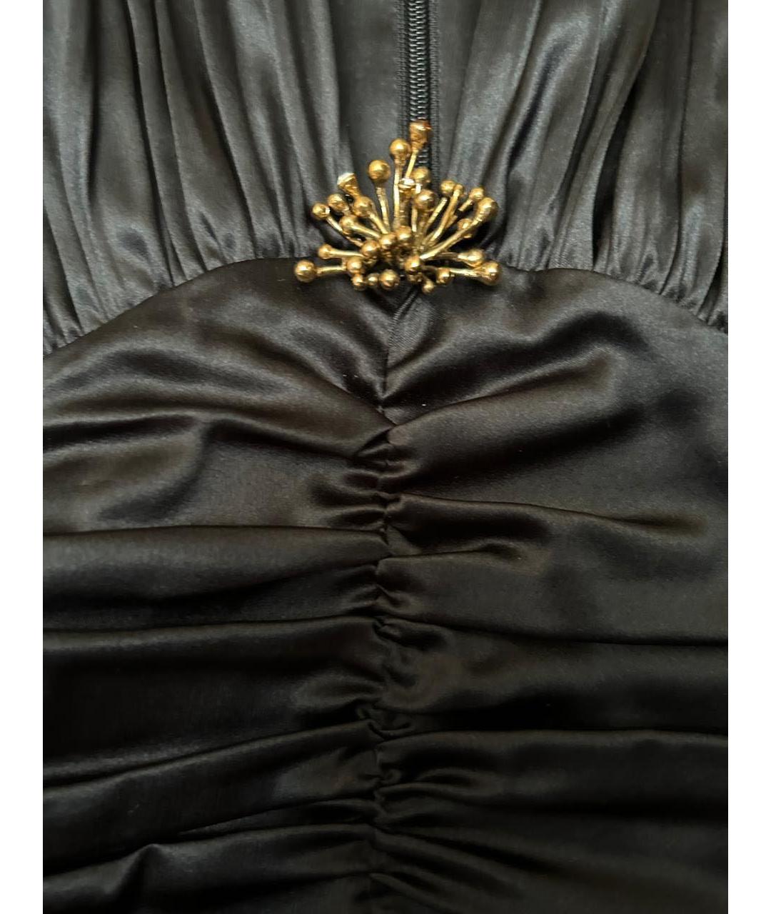 ROBERTO CAVALLI Черное шелковое платье, фото 2