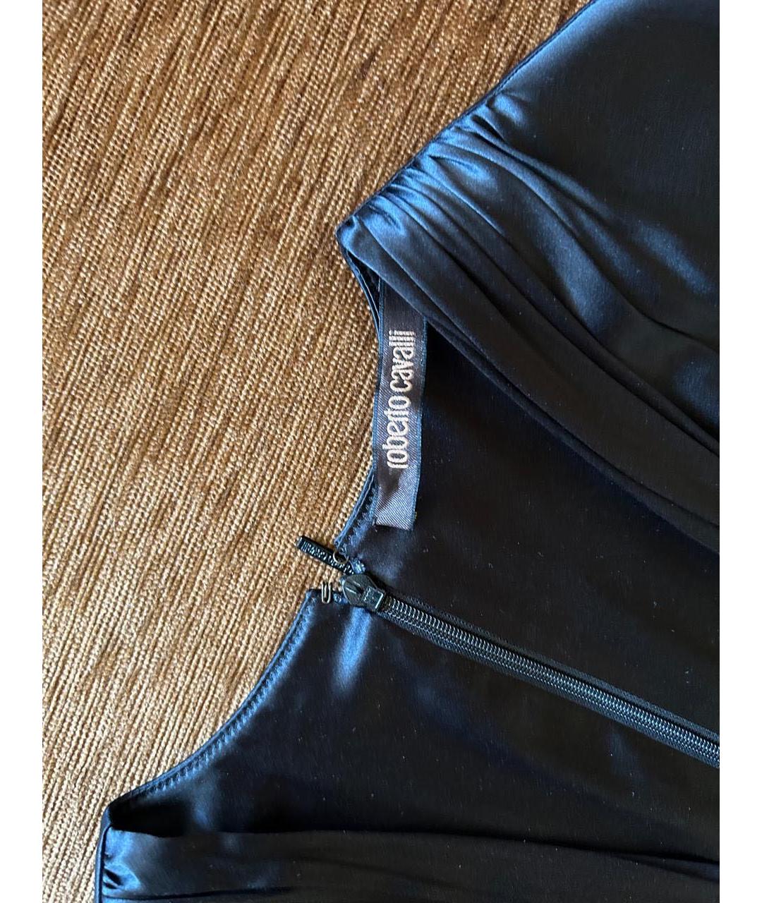 ROBERTO CAVALLI Черное шелковое платье, фото 5