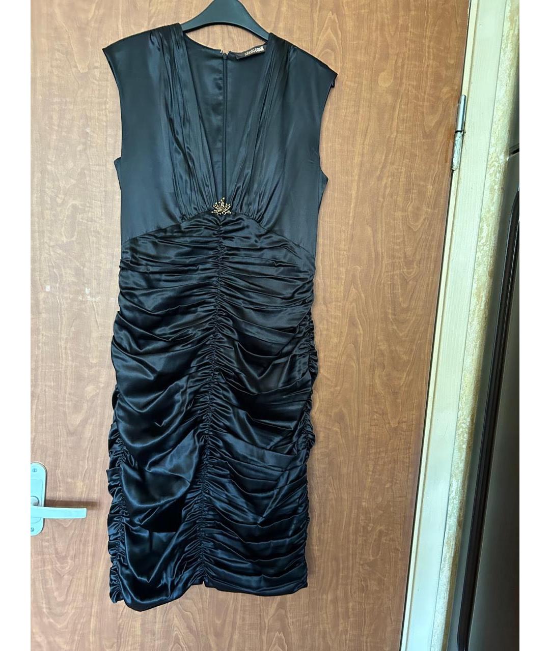 ROBERTO CAVALLI Черное шелковое платье, фото 9