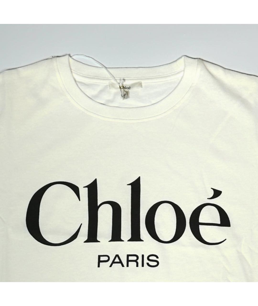 CHLOE Белая хлопковая футболка, фото 3