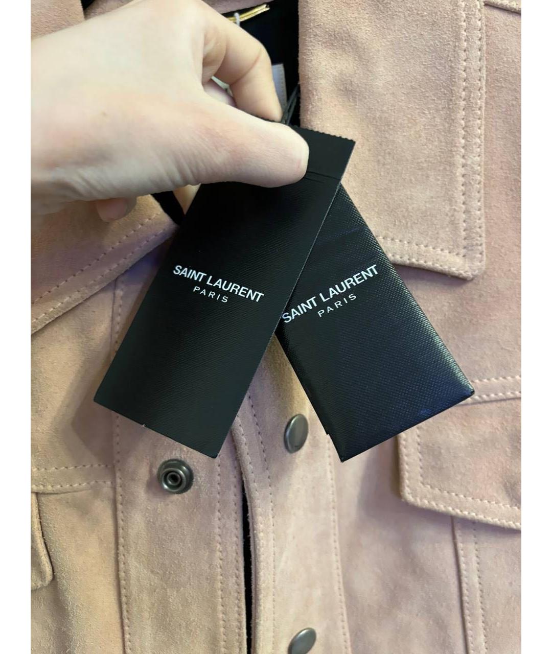 SAINT LAURENT Бежевая замшевая куртка, фото 4