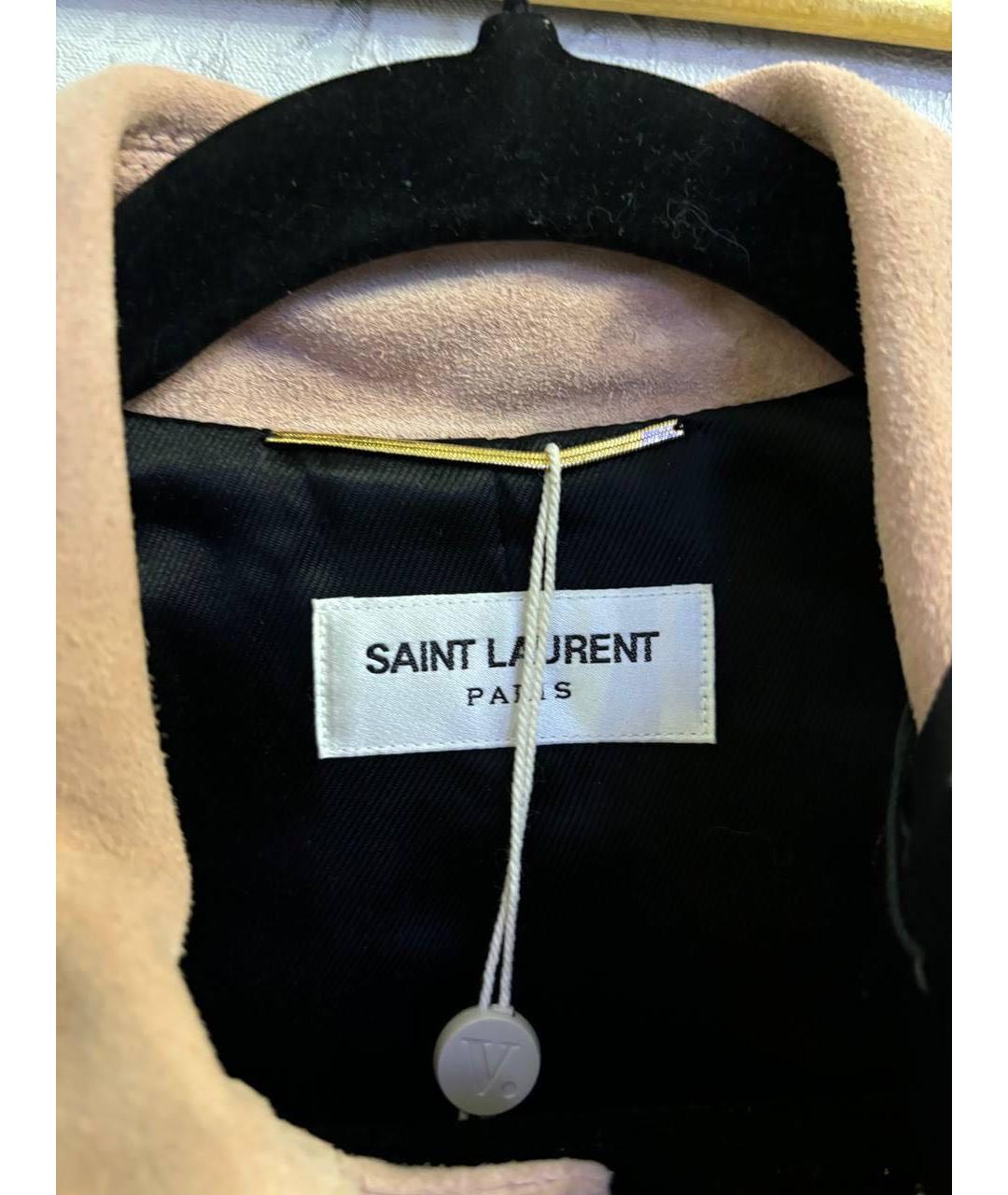 SAINT LAURENT Бежевая замшевая куртка, фото 3