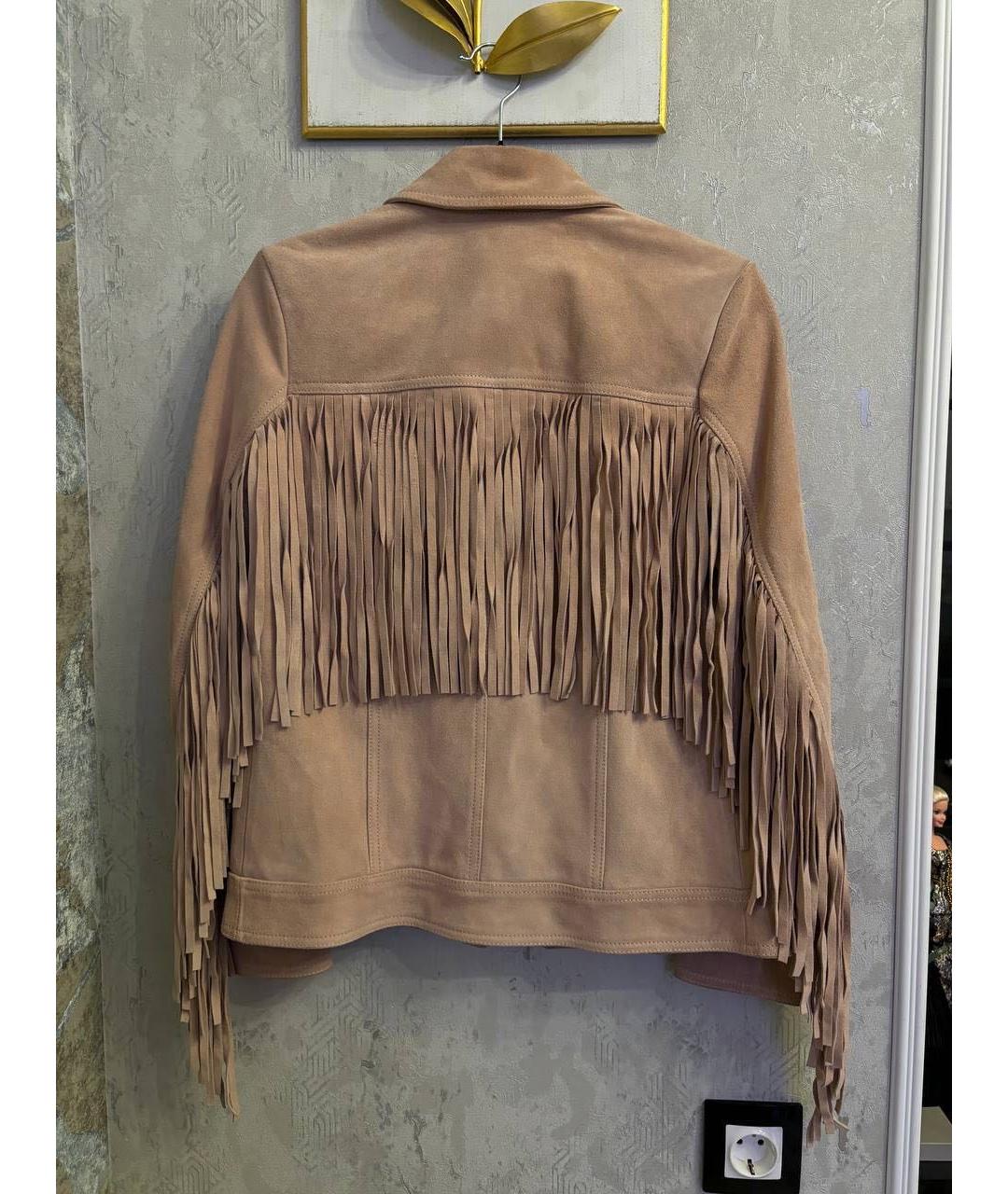 SAINT LAURENT Бежевая замшевая куртка, фото 2