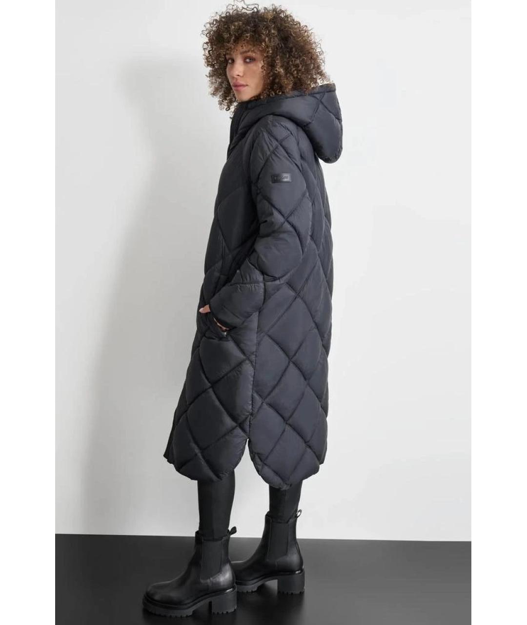 DKNY Черный полиэстеровый пуховик, фото 3