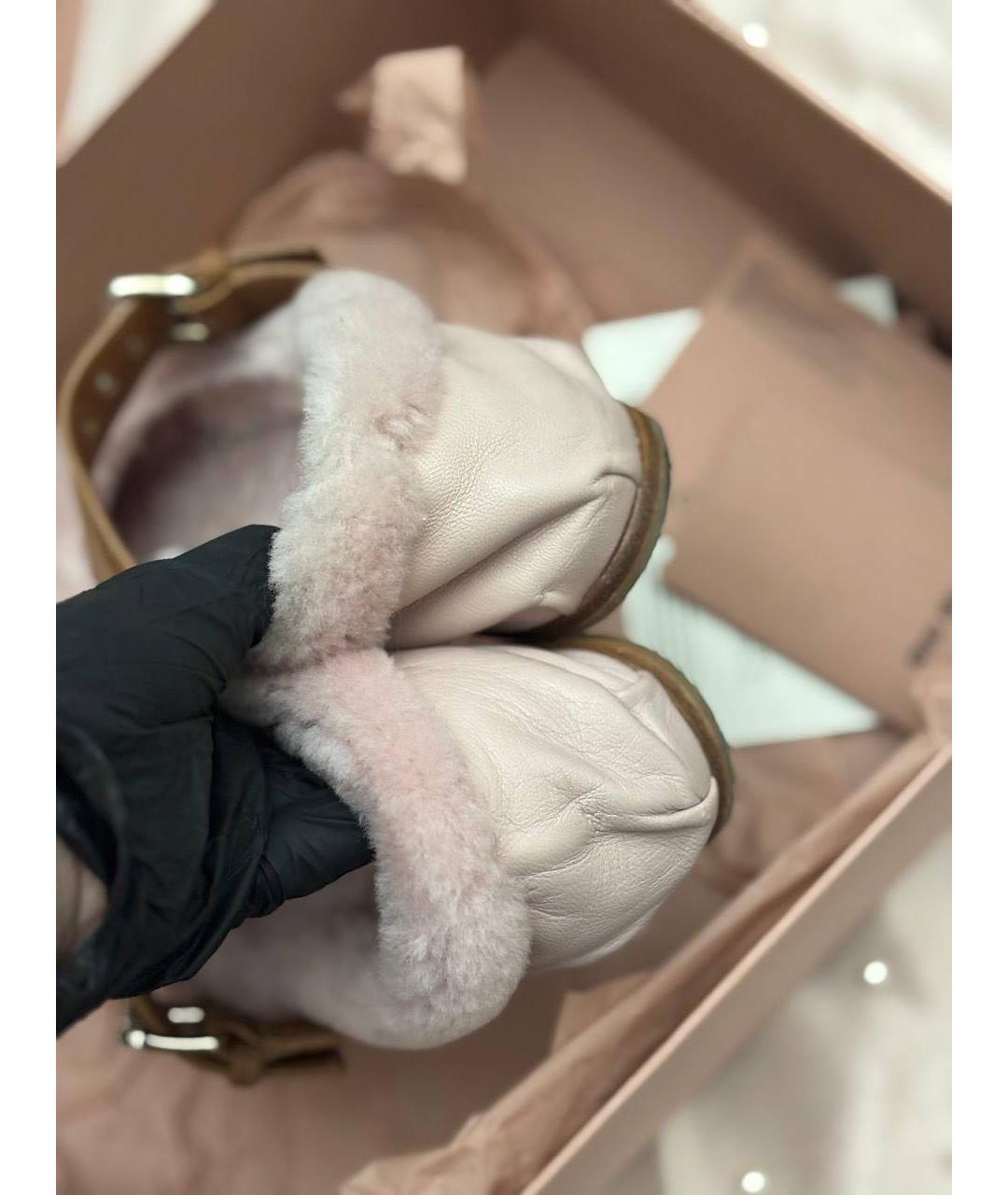 MIU MIU Розовые кожаные балетки, фото 4