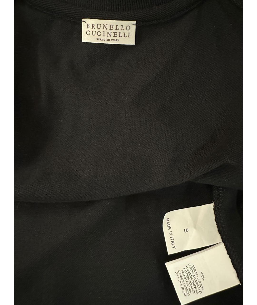 BRUNELLO CUCINELLI Черная хлопковая футболка, фото 3