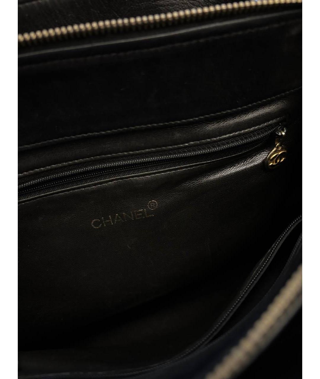 CHANEL Черная кожаная сумка тоут, фото 6