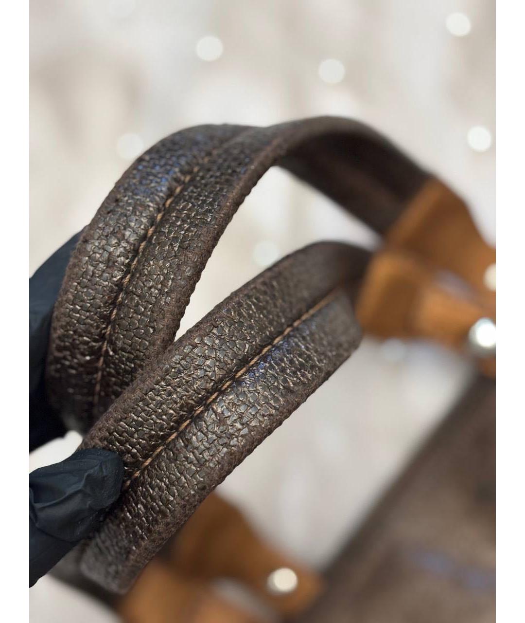 CHANEL Золотая тканевая сумка тоут, фото 8