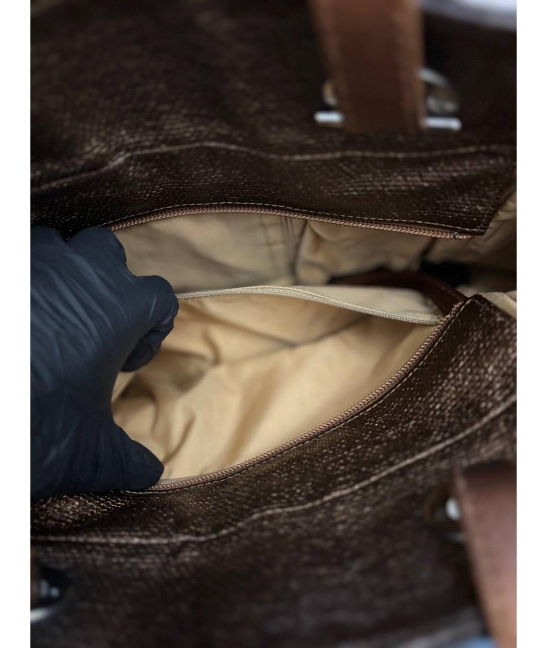 CHANEL Золотая тканевая сумка тоут, фото 5