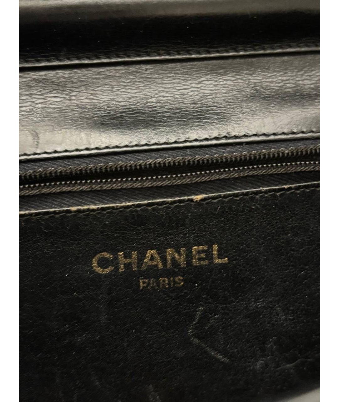 CHANEL Черная кожаная сумка через плечо, фото 8