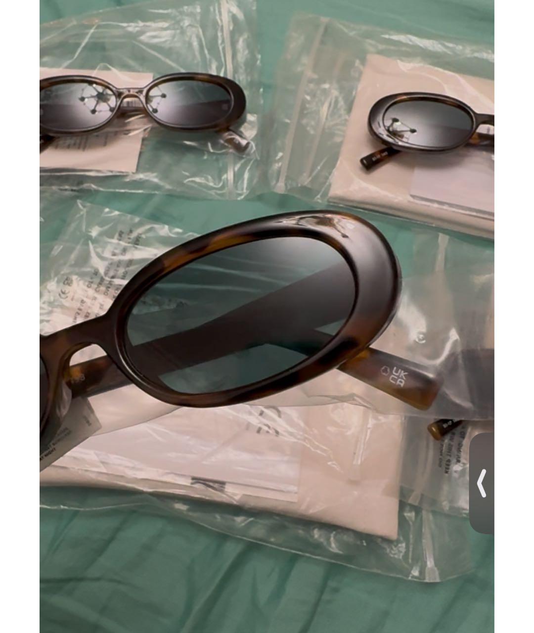 LE SPECS Коричневые пластиковые солнцезащитные очки, фото 3