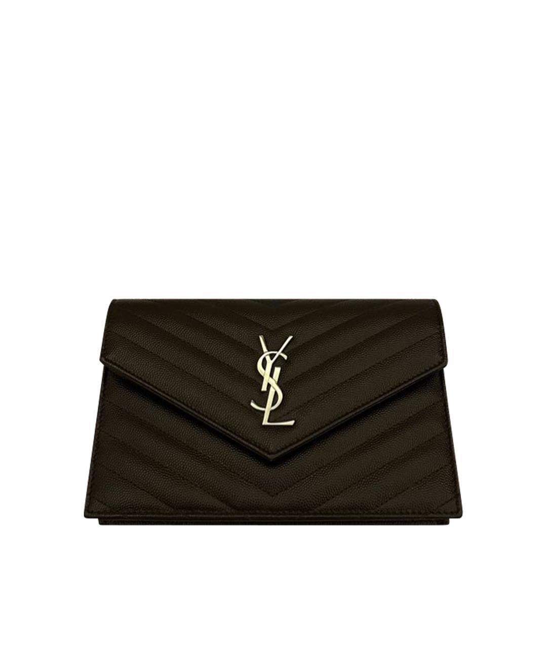 SAINT LAURENT Бордовая кожаная сумка через плечо, фото 1
