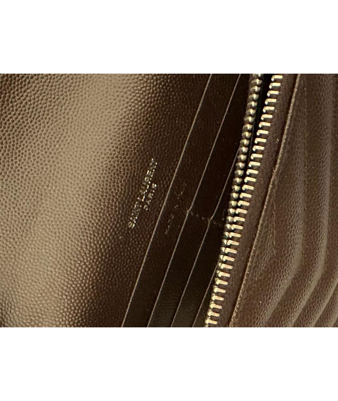 SAINT LAURENT Бордовая кожаная сумка через плечо, фото 5