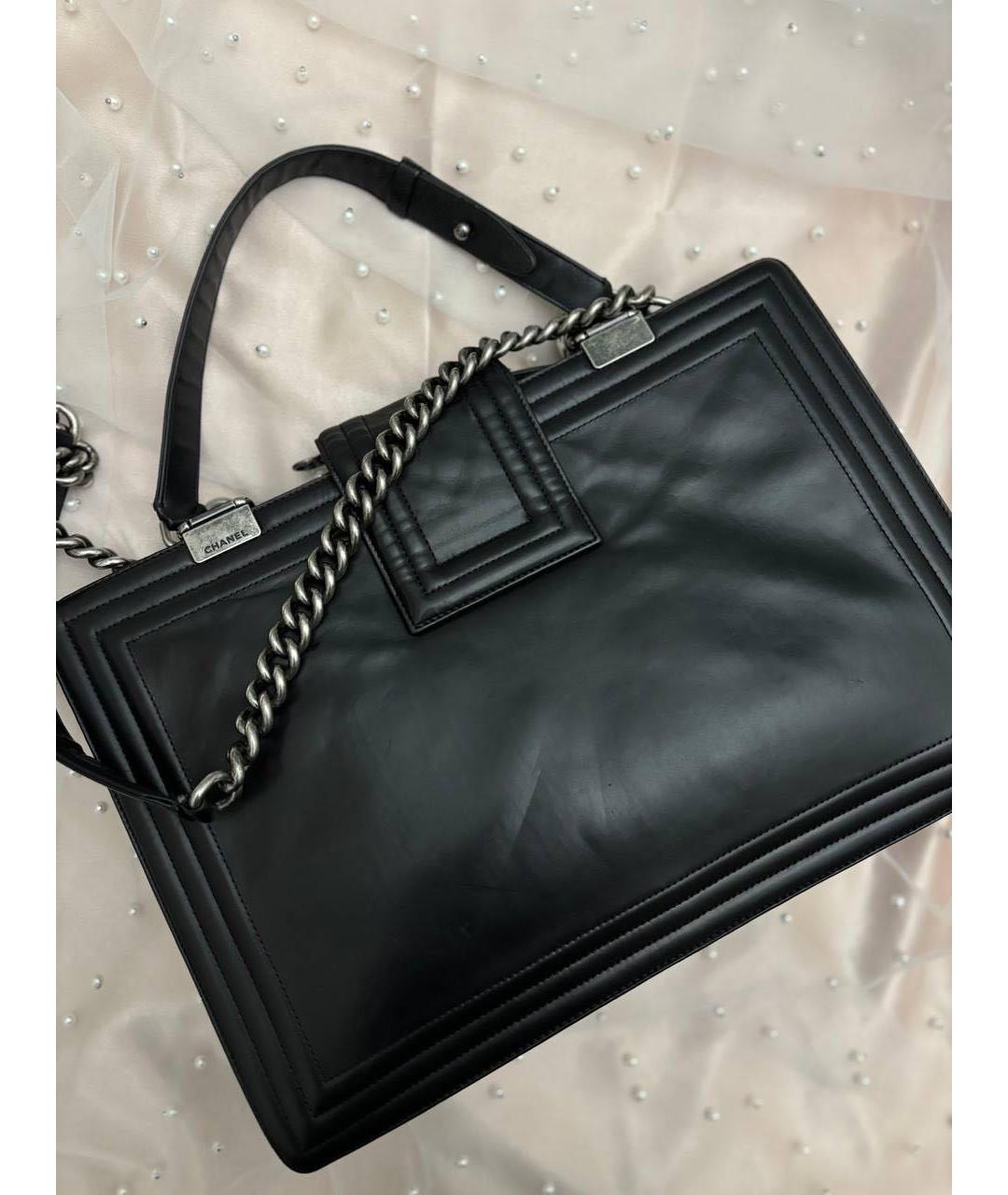 CHANEL Черная кожаная сумка тоут, фото 3