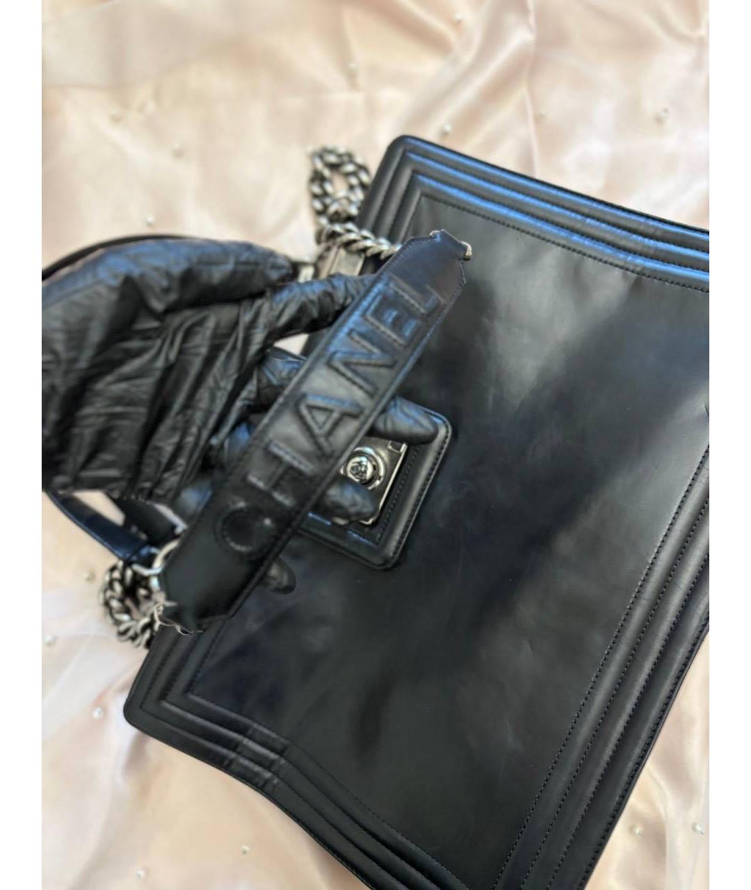 CHANEL Черная кожаная сумка тоут, фото 2