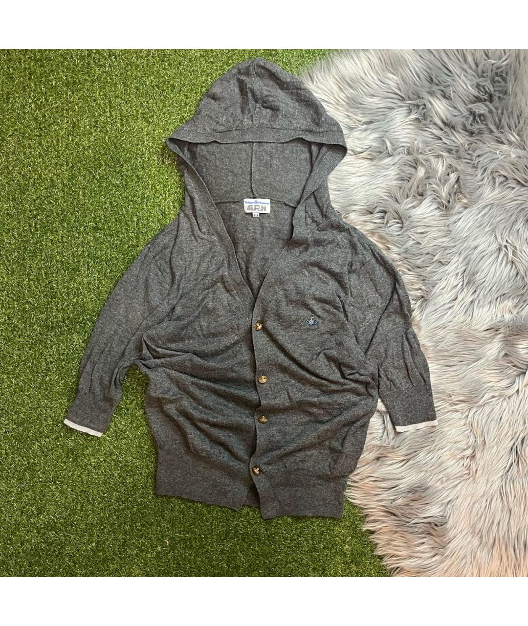 VIVIENNE WESTWOOD Антрацитовый шерстяной кардиган, фото 8
