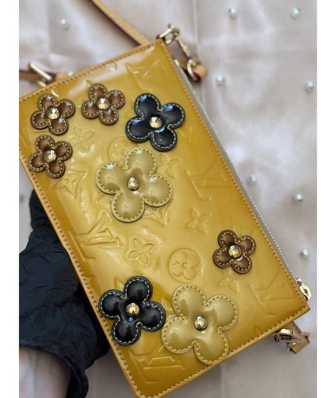 LOUIS VUITTON Горчичная кожаная сумка через плечо, фото 2